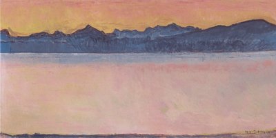 Lake Geneva with Mont-Blanc in Morning Red by Ferdinand Hodler